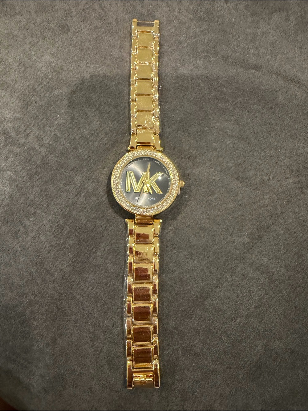 New Michael Kors Gold and Black Logo Bracelet Watch